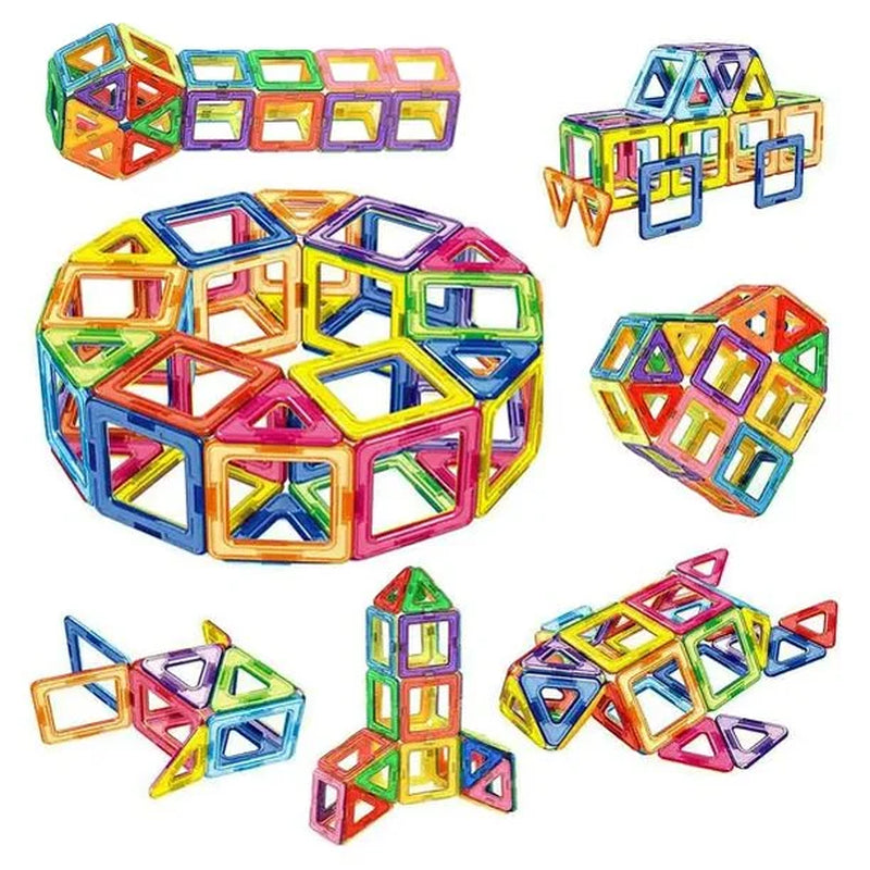 100Pcs Magnetic Tiles Set - Building Construction Kit Educational Toys for Your Kids (Stronger Magnets)