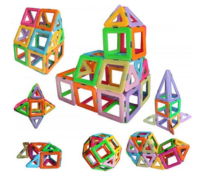 100Pcs Magnetic Tiles Set - Building Construction Kit Educational Toys for Your Kids (Stronger Magnets)