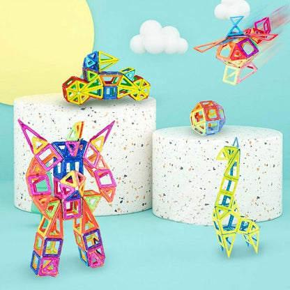 100Pcs Magnetic Tiles Set - Building Construction Kit Educational Toys for Your Kids (Stronger Magnets)