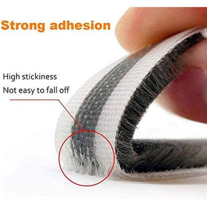 Weather Stripping for Door,Self Adhesive Brush Window Seal Strip for House Windows Weatherproof Soundproof Dustproof 32.8 FT Length Black