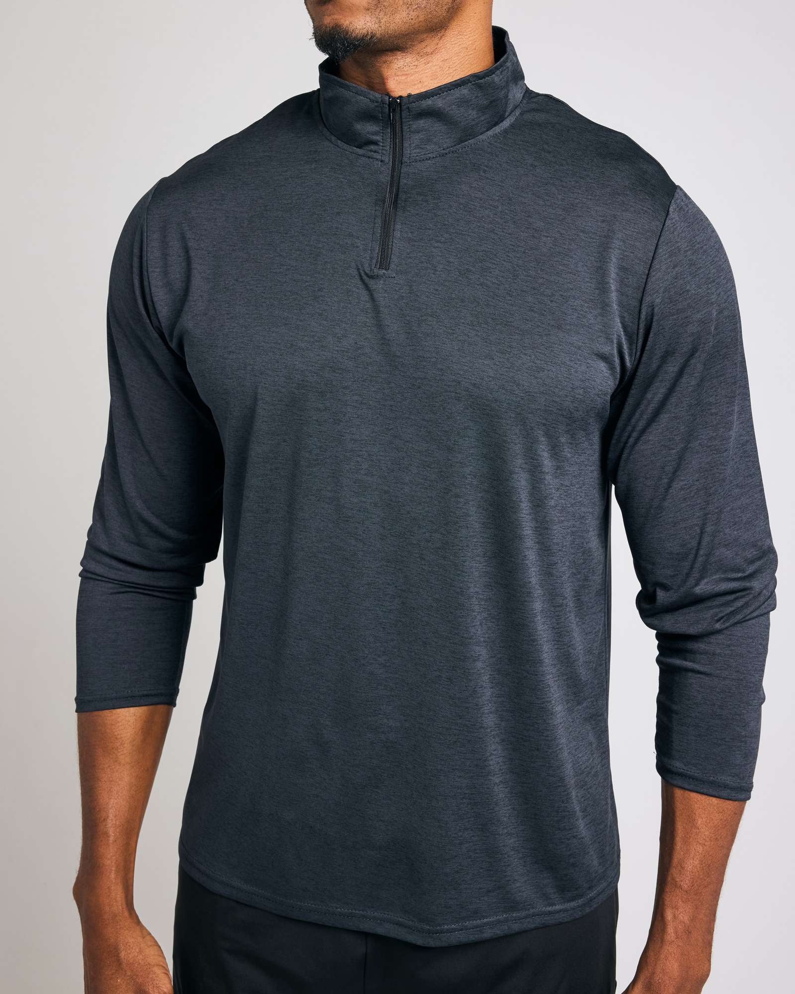 Men's Dry-Fit Active Quarter Zip Long Sleeve Athletic Performance Pullover - 3 Pack (Big & Tall Sizes Available)
