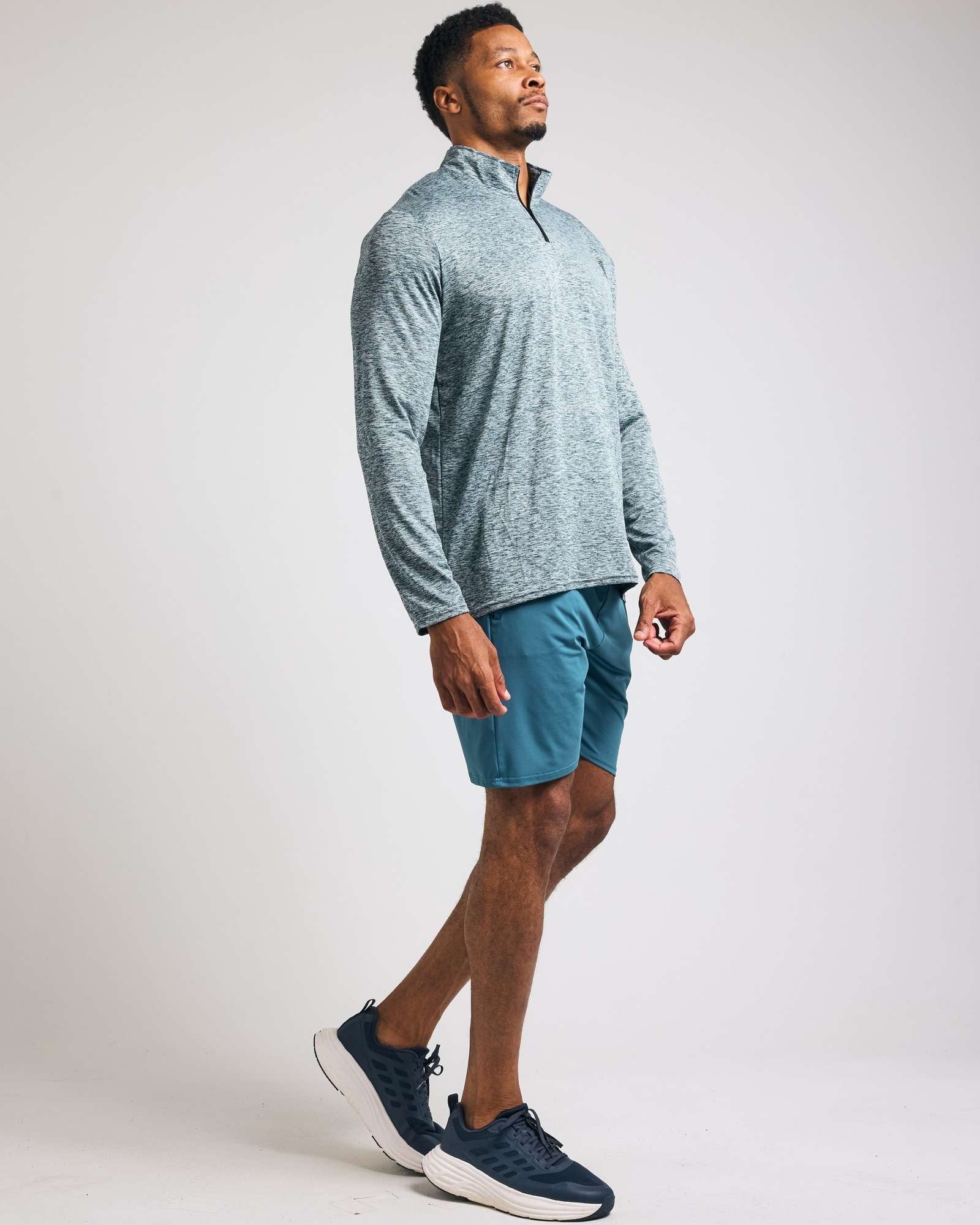 Men's Dry-Fit Active Quarter Zip Long Sleeve Athletic Performance Pullover - 3 Pack (Big & Tall Sizes Available)